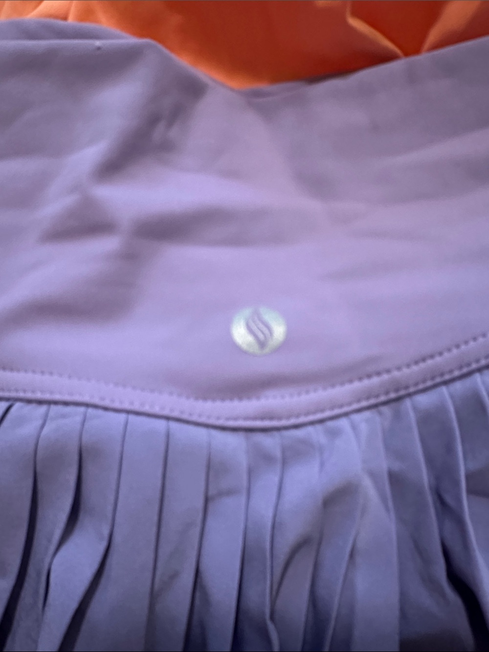 Women’s athletic tennis Pleated Skirt - Orange & Lavender - Picture 4 of 8
